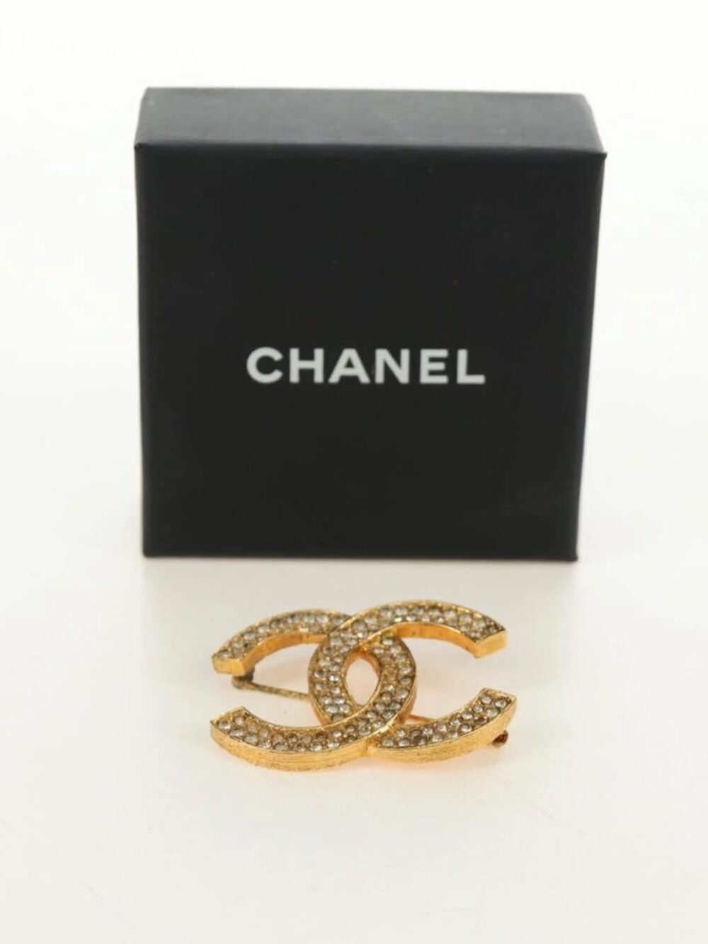 CHANEL COCO Mark Brooch metal Gold Tone CC Auth 185473V